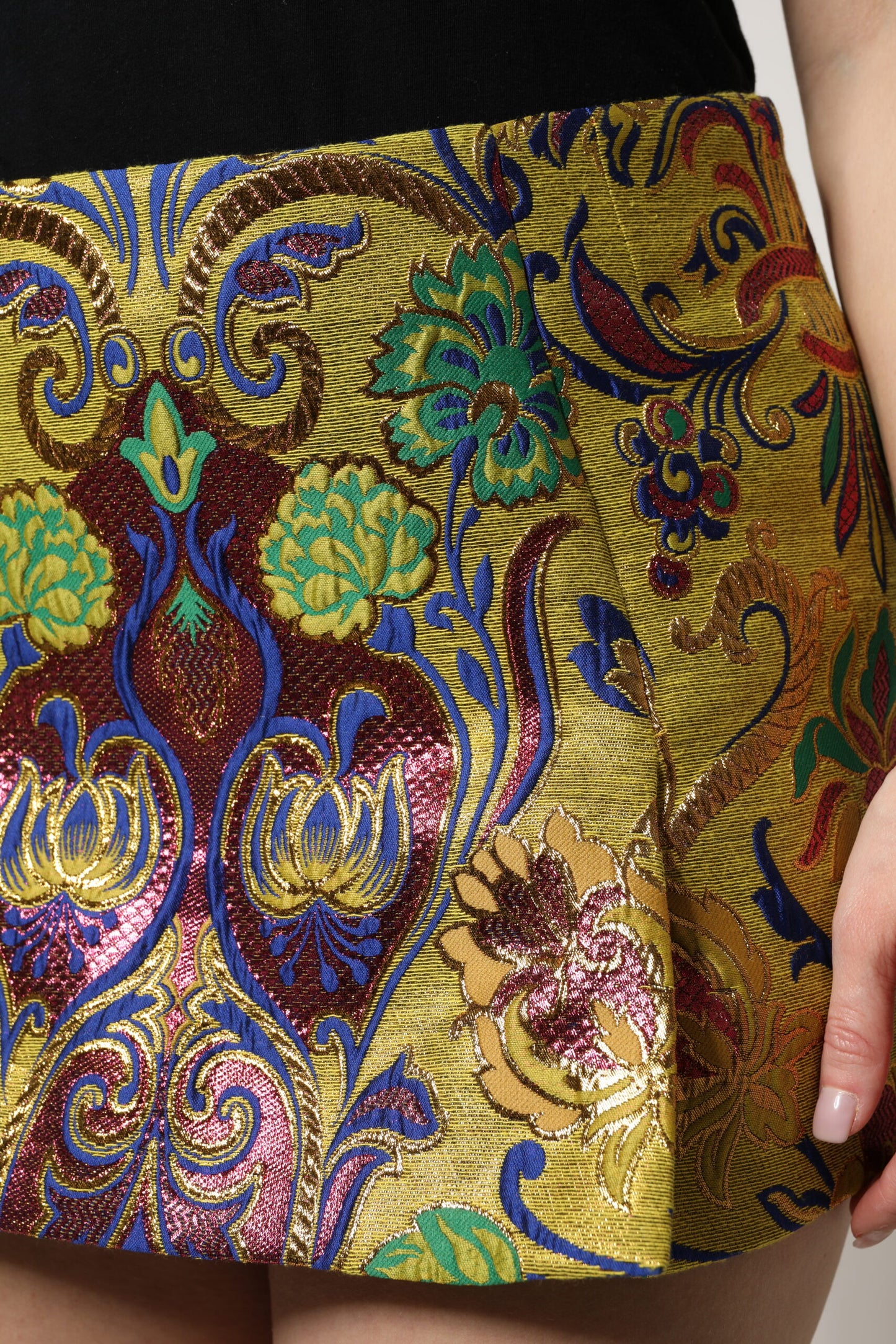 Minigonna a vita media in jacquard floreale multicolore Dolce &amp; Gabbana