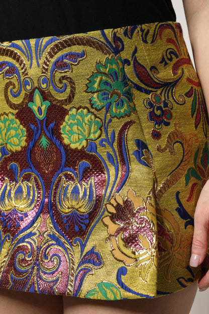 Minigonna a vita media in jacquard floreale multicolore Dolce &amp; Gabbana