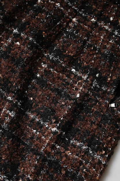 Gonna a tubino in tweed tartan multicolore a vita alta Dolce &amp; Gabbana