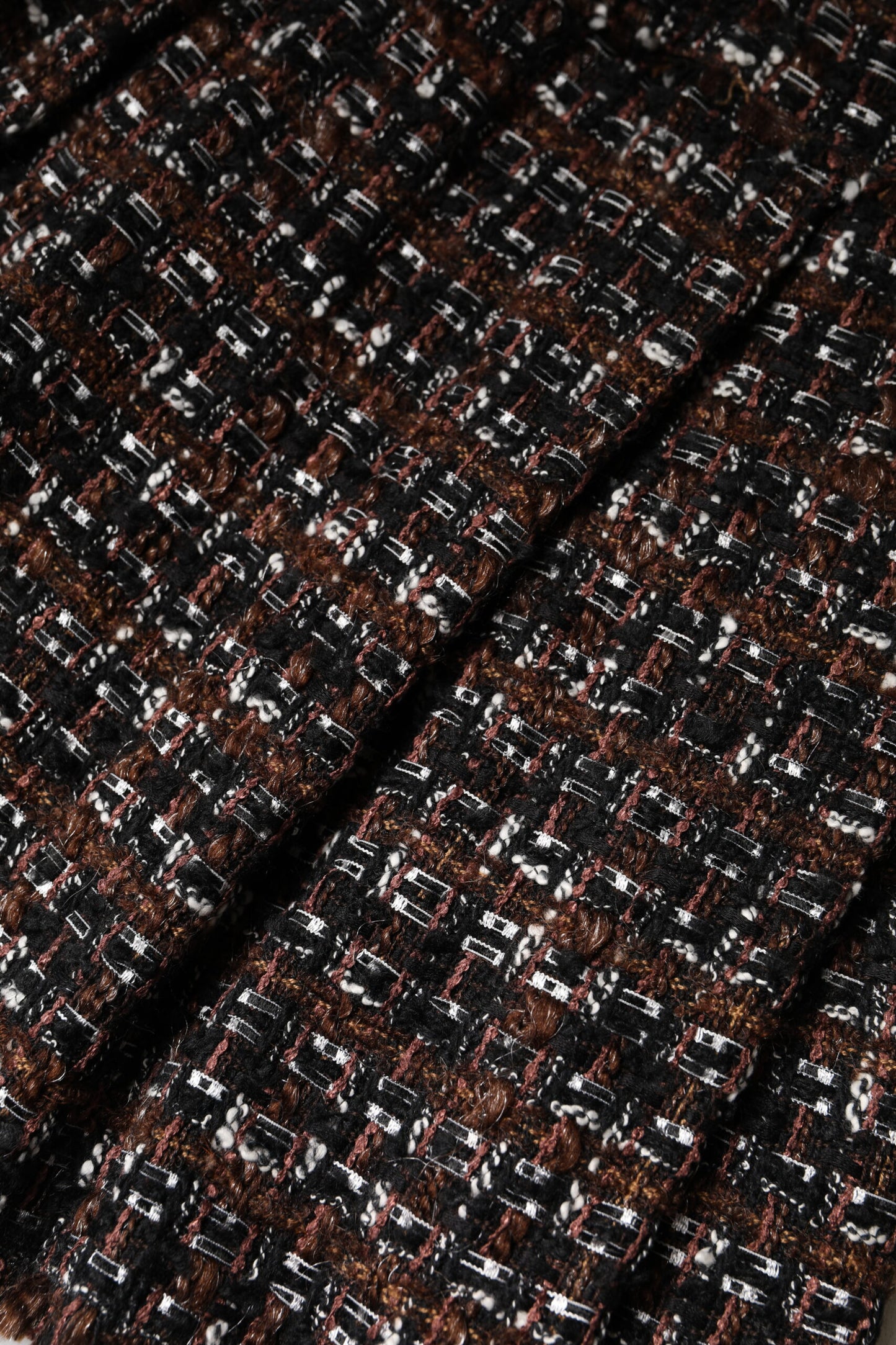 Minigonna in tweed scozzese multicolore a vita alta Dolce &amp; Gabbana