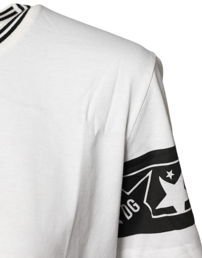 T-shirt girocollo in cotone bianco #DGMilllennials di Dolce &amp; Gabbana