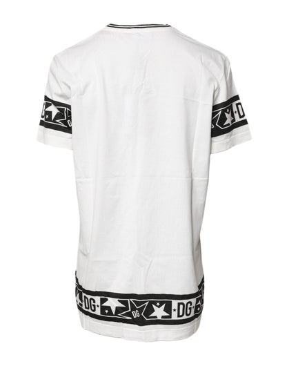 T-shirt girocollo in cotone bianco #DGMilllennials di Dolce &amp; Gabbana