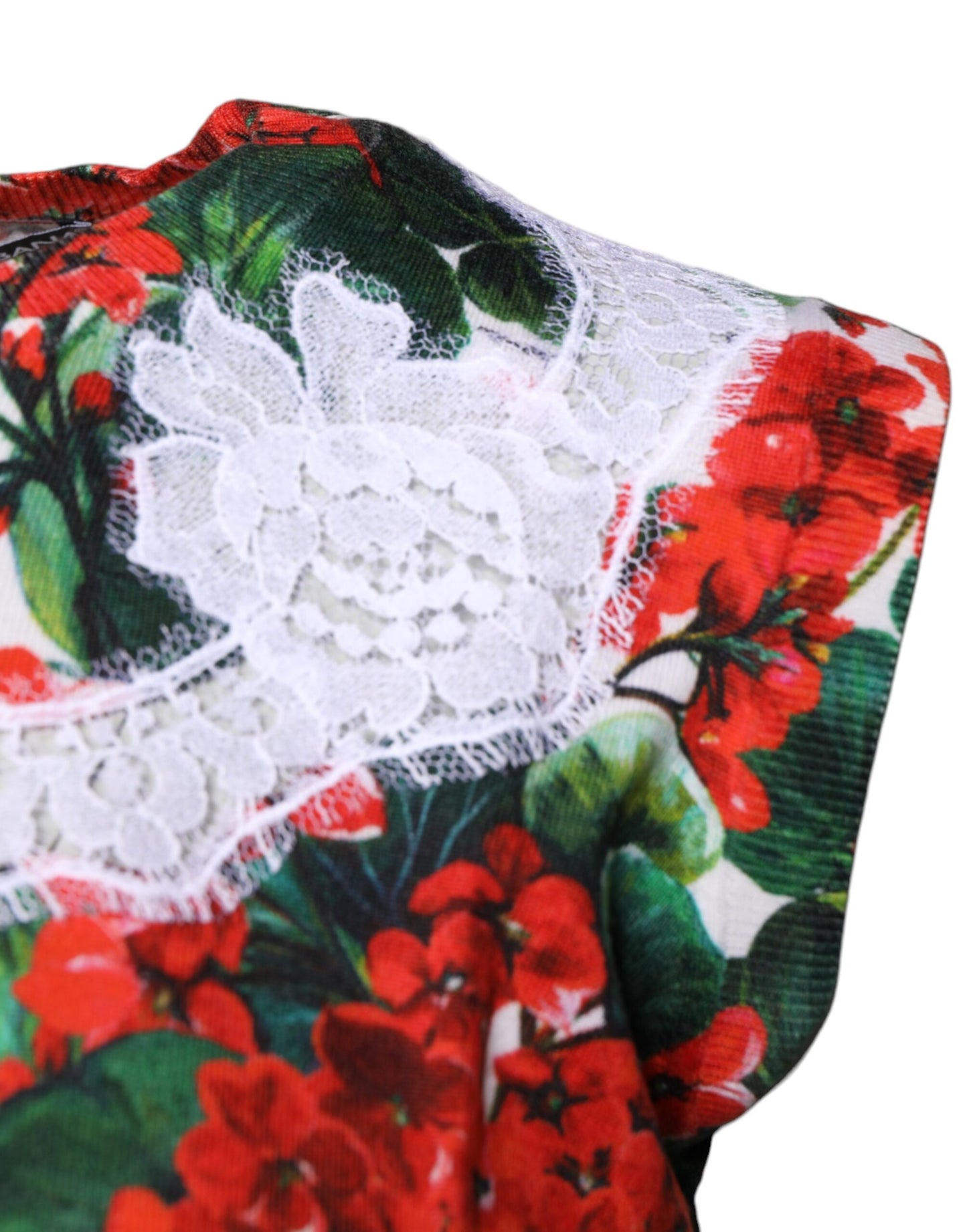 Canotta senza maniche in pizzo floreale multicolore Dolce &amp; Gabbana