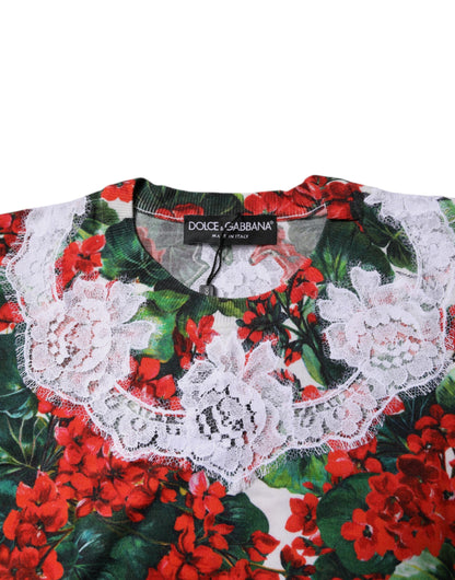 Canotta senza maniche in pizzo floreale multicolore Dolce &amp; Gabbana