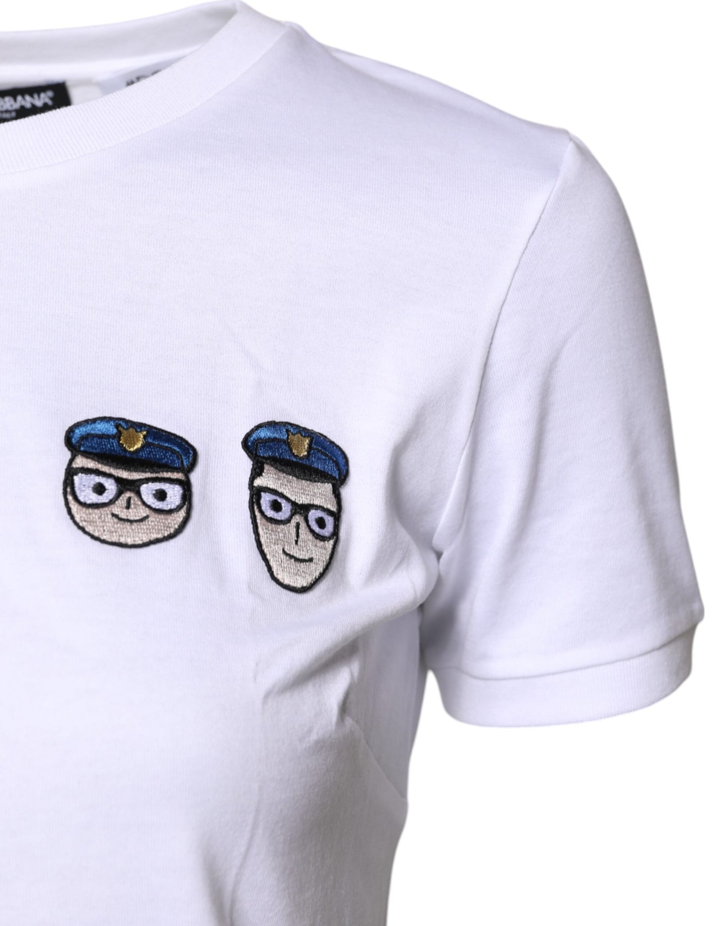 T-shirt girocollo in cotone bianco #DGFamily di Dolce &amp; Gabbana