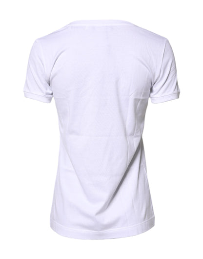 T-shirt girocollo in cotone bianco #DGFamily di Dolce &amp; Gabbana