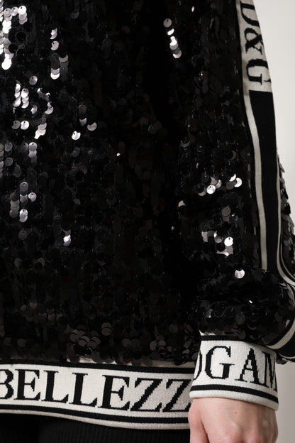Dolce &amp; Gabbana Maglione con paillettes DG Queen nero