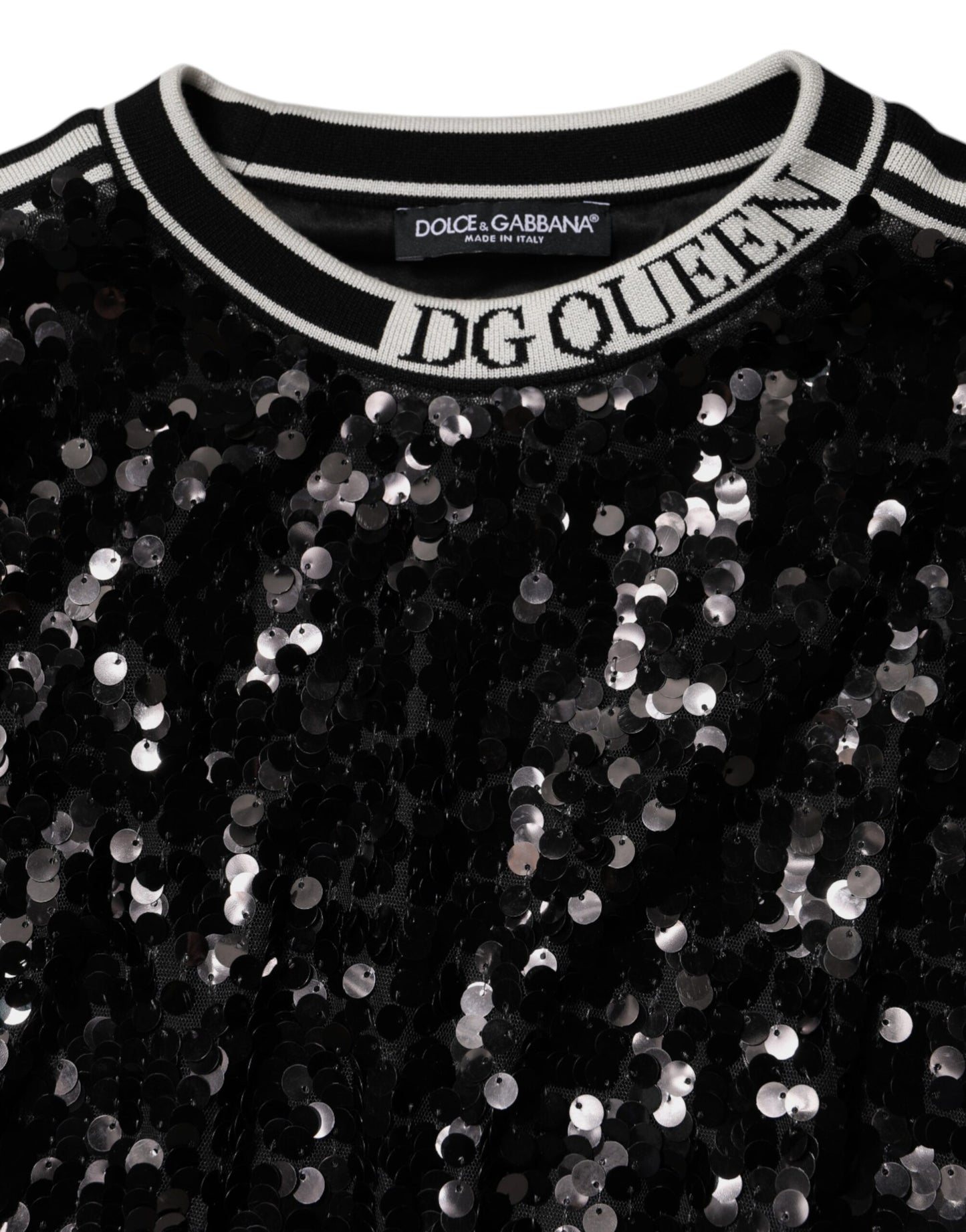 Dolce &amp; Gabbana Maglione con paillettes DG Queen nero