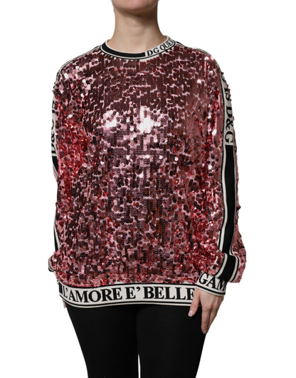 Dolce &amp; Gabbana Maglione con paillettes DG Queen rosa