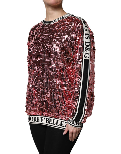 Dolce &amp; Gabbana Maglione con paillettes DG Queen rosa