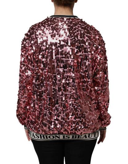Dolce &amp; Gabbana Maglione con paillettes DG Queen rosa