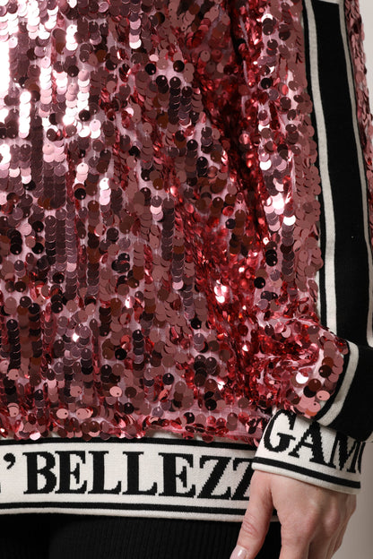 Dolce &amp; Gabbana Maglione con paillettes DG Queen rosa