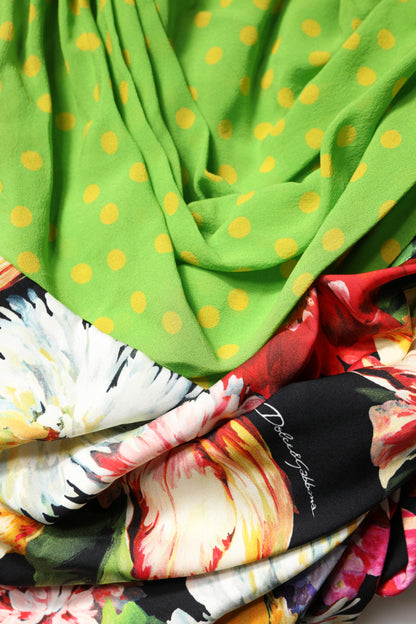Mini abito aderente con patchwork floreale multicolore Dolce &amp; Gabbana