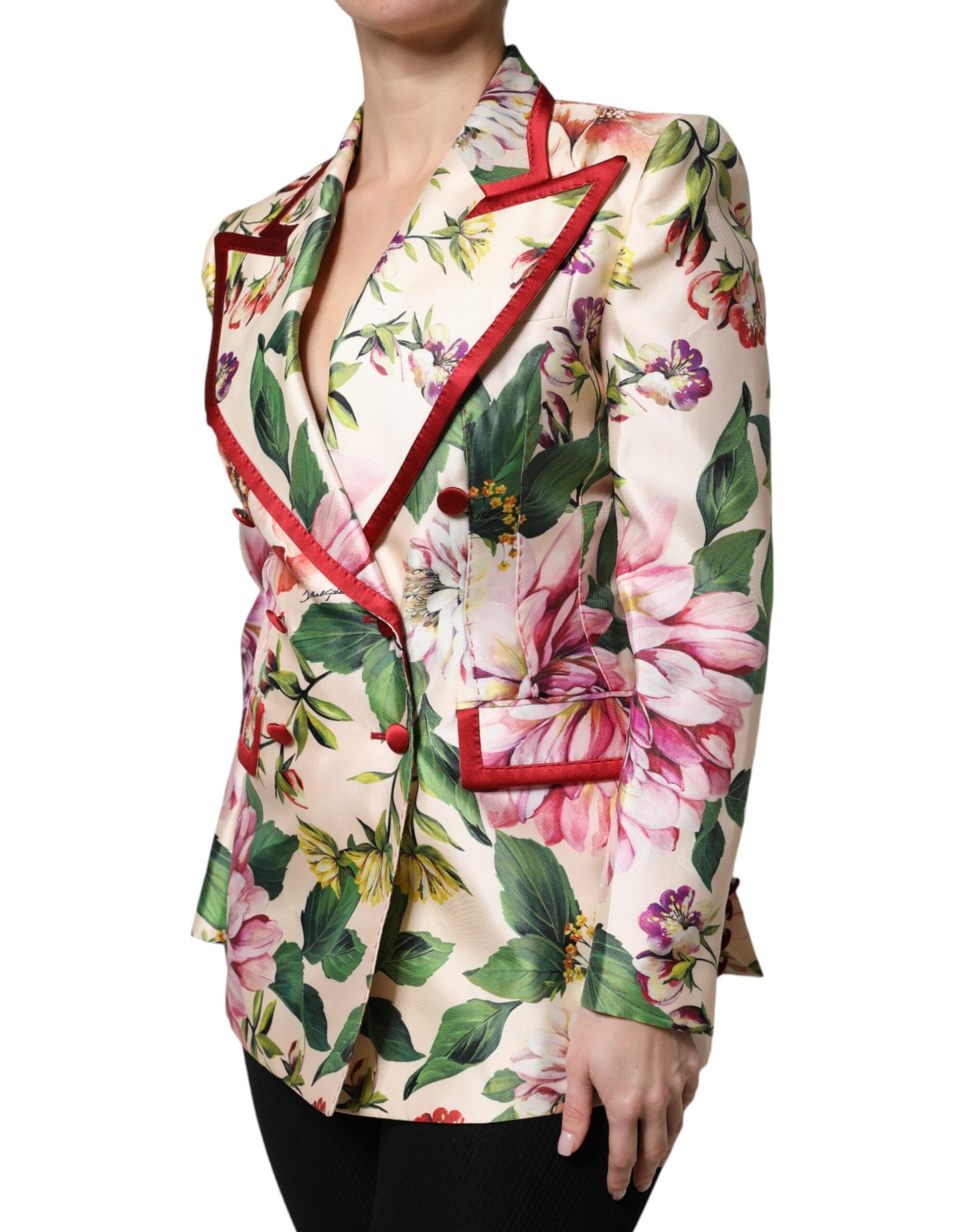 Giacca doppiopetto floreale multicolore Dolce & Gabbana