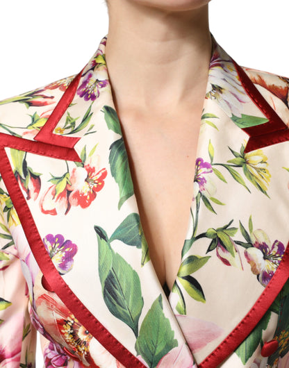 Giacca doppiopetto floreale multicolore Dolce & Gabbana
