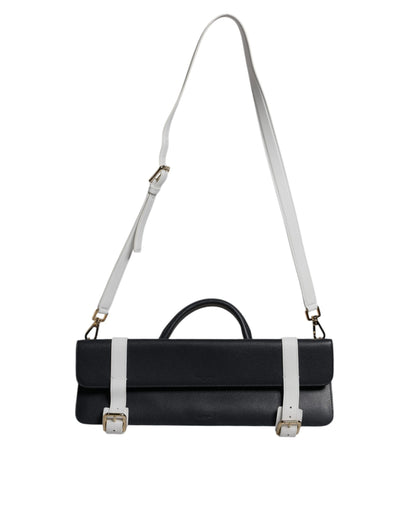 Borsa a tracolla Dolce &amp; Gabbana in pelle di vitello blu e bianca