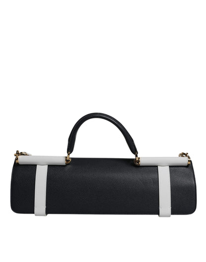Borsa a tracolla Dolce &amp; Gabbana in pelle di vitello blu e bianca