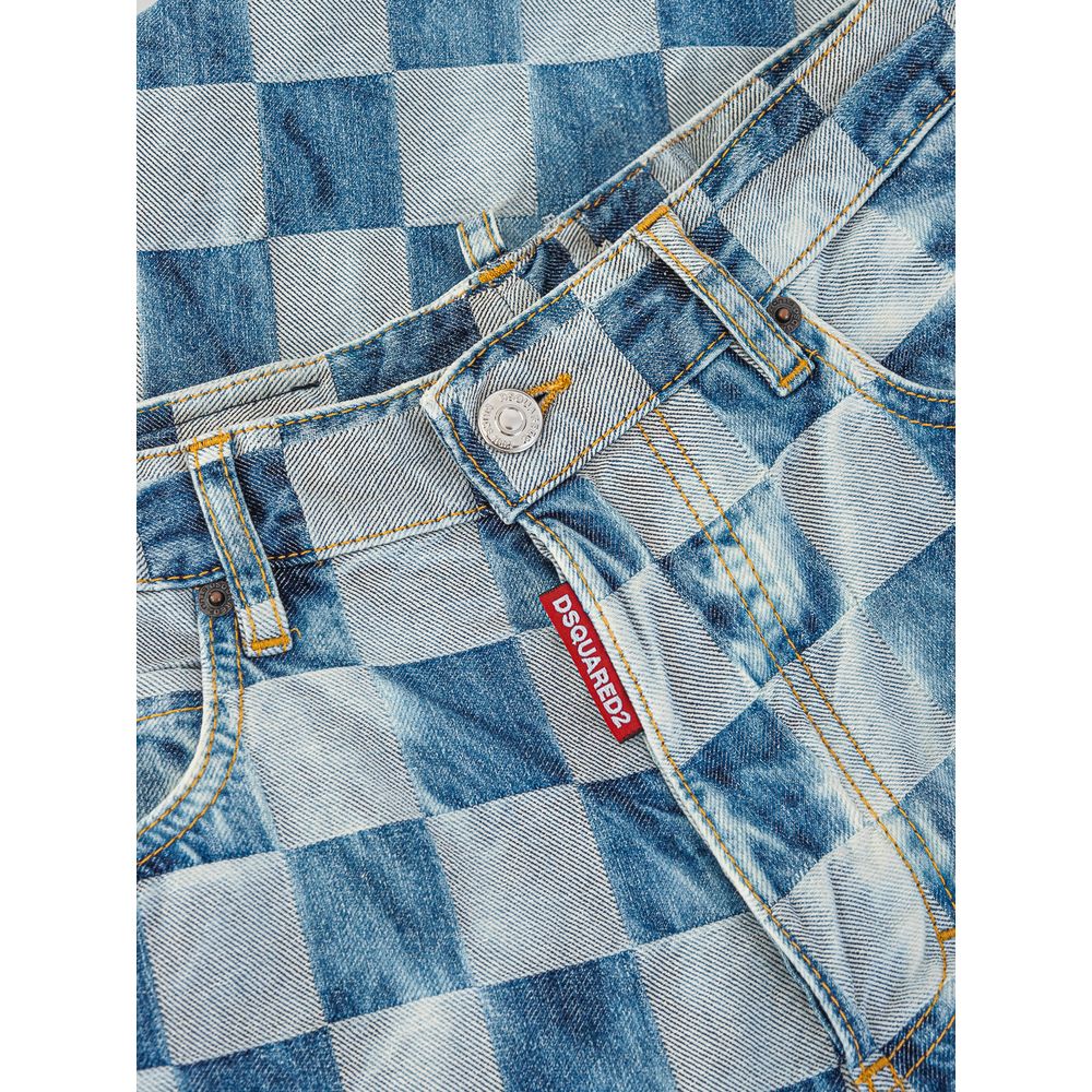 Jeans Dsquared² in cotone blu vestibilità rilassata
