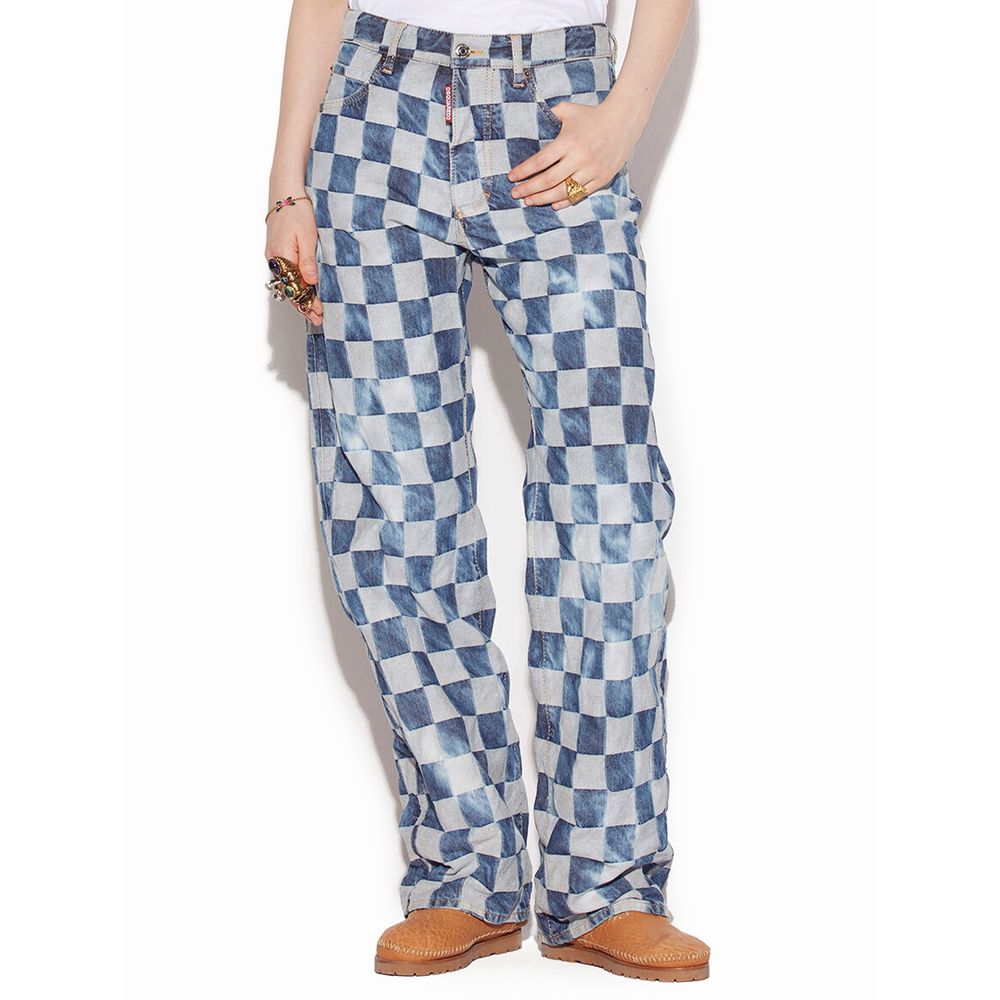 Jeans Dsquared² in cotone blu vestibilità rilassata