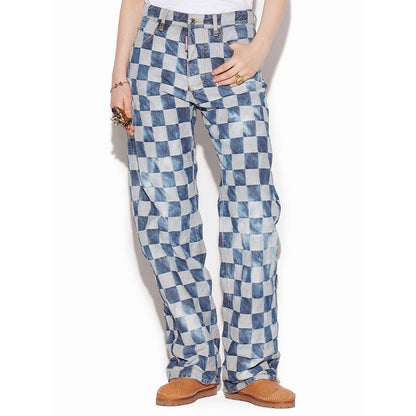 Jeans Dsquared² in cotone blu vestibilità rilassata