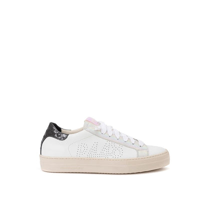 P448 Sneakers sportive in pelle bianca