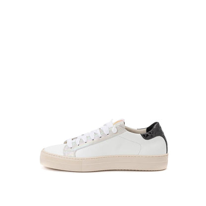 P448 Sneakers sportive in pelle bianca