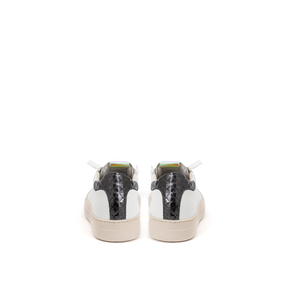 P448 Sneakers sportive in pelle bianca