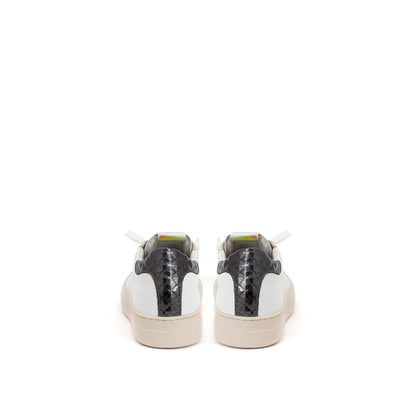 P448 Sneakers sportive in pelle bianca