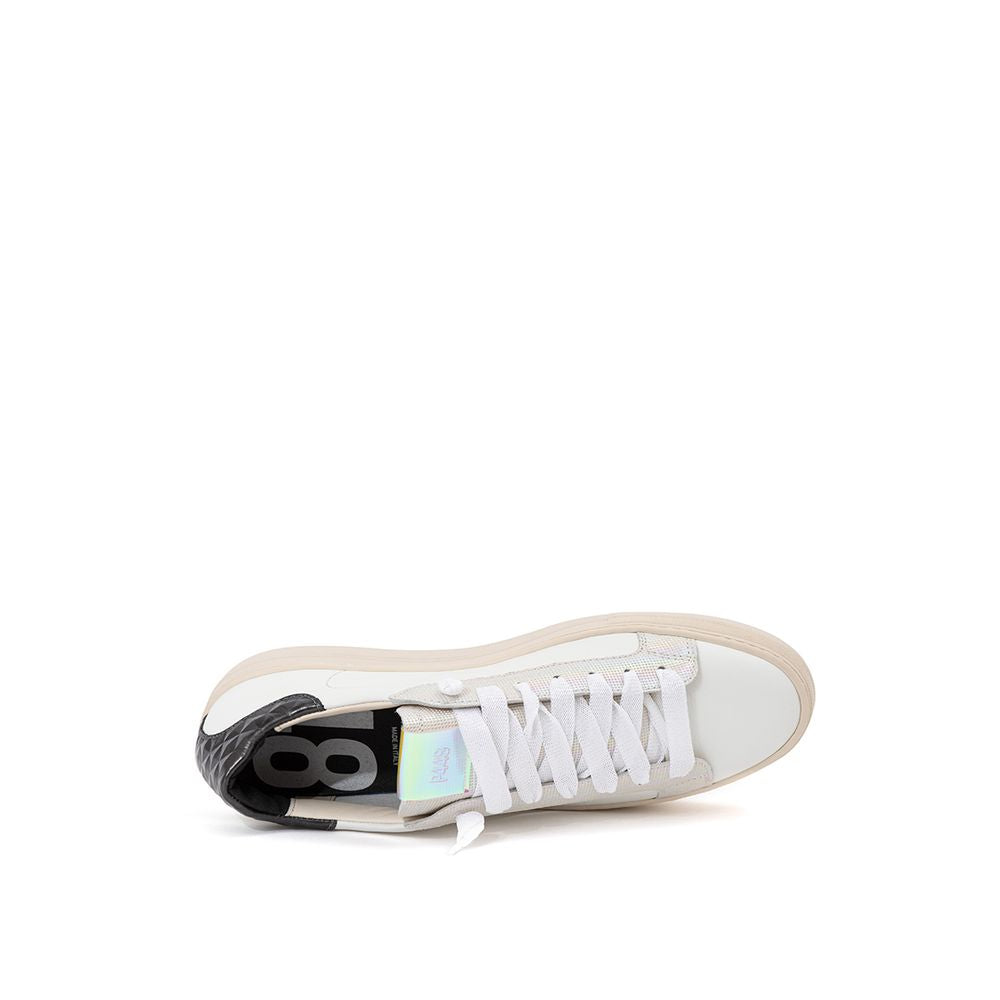 P448 Sneakers sportive in pelle bianca