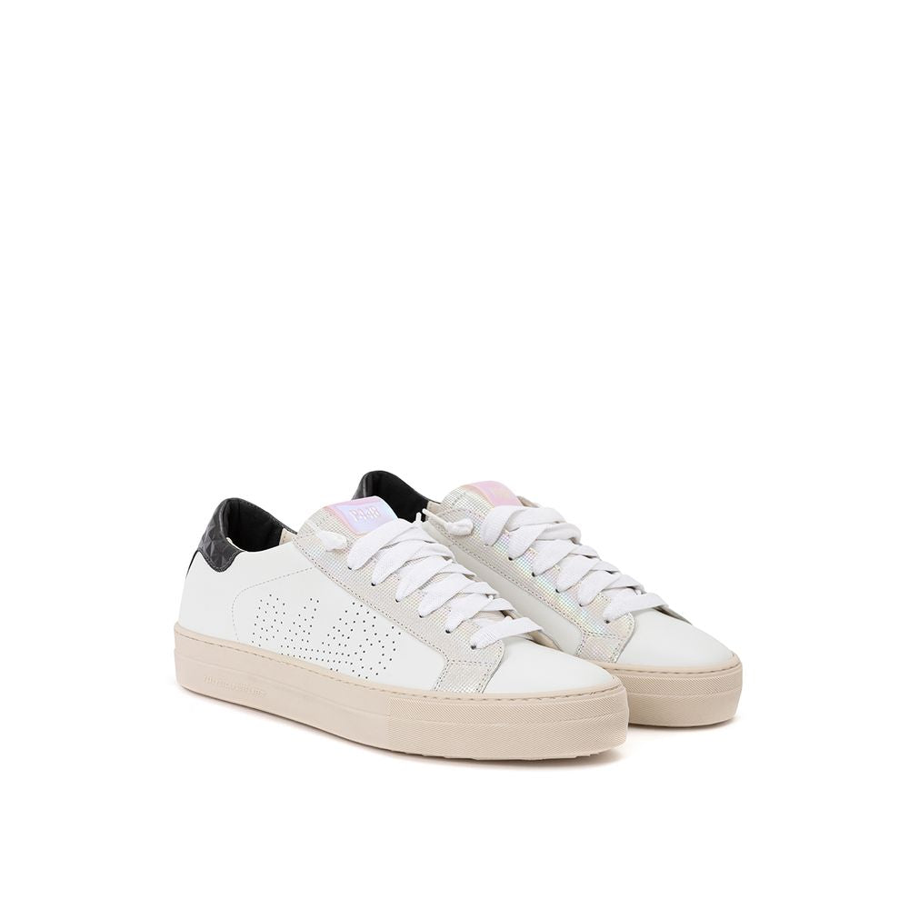 P448 Sneakers sportive in pelle bianca