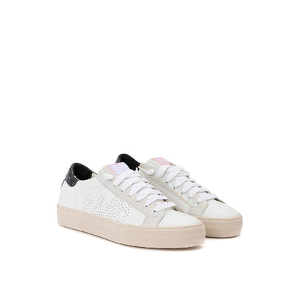 P448 Sneakers sportive in pelle bianca
