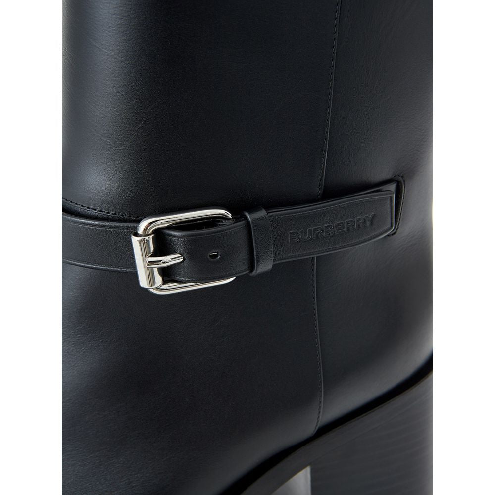 Stivaletti in pelle nera Burberry