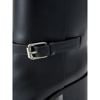 Stivaletti in pelle nera Burberry
