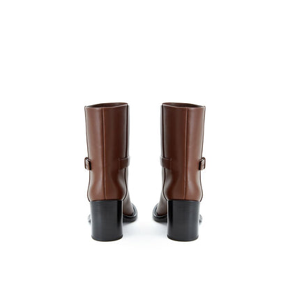 Stivaletti in pelle marrone Burberry