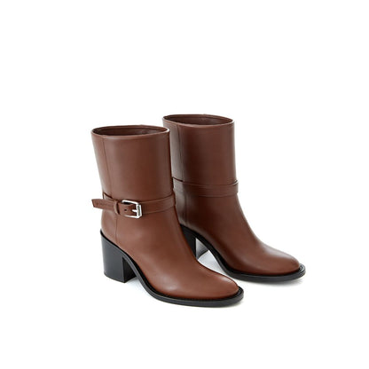Stivaletti in pelle marrone Burberry