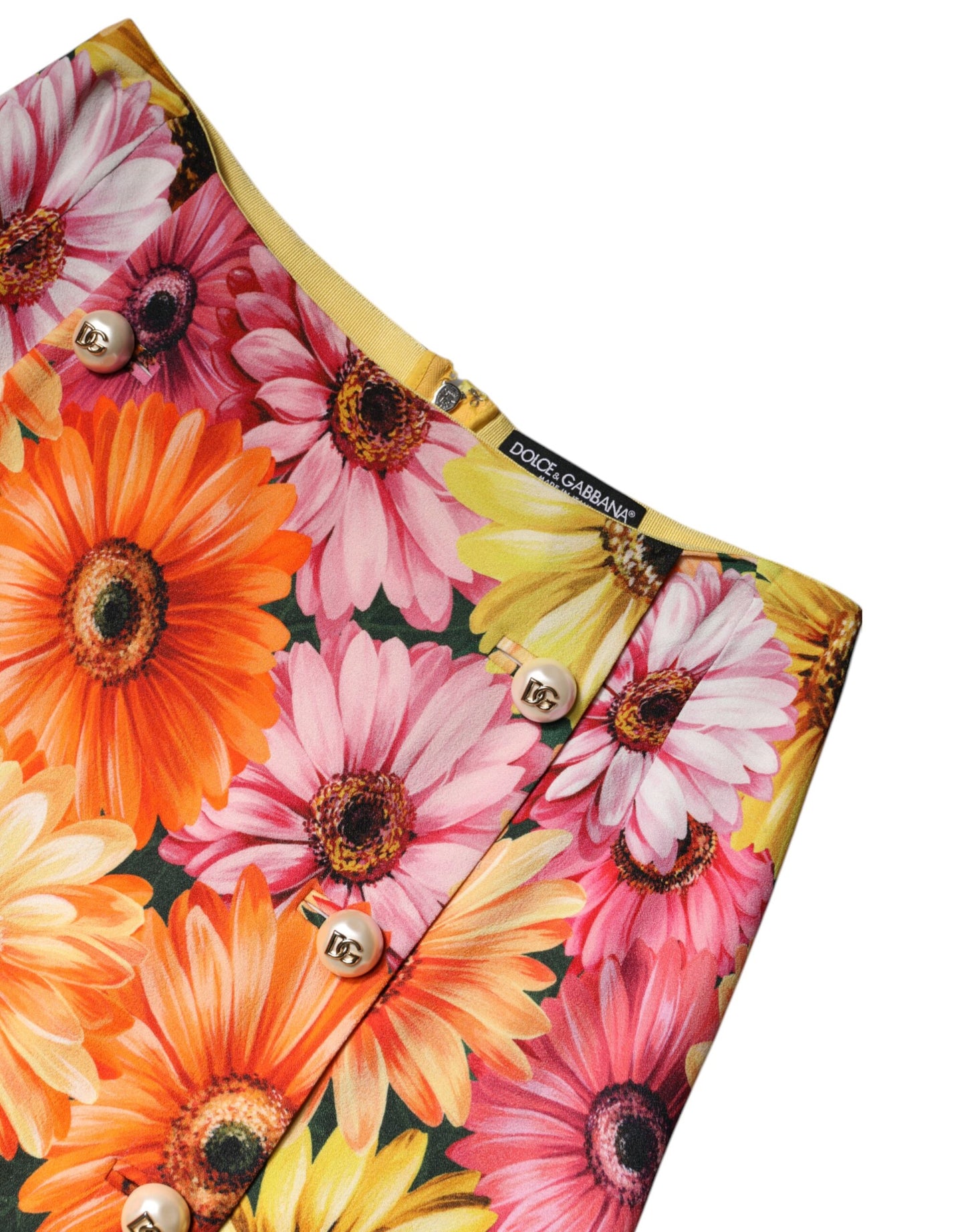Minigonna a vita alta multicolore floreale Dolce &amp; Gabbana