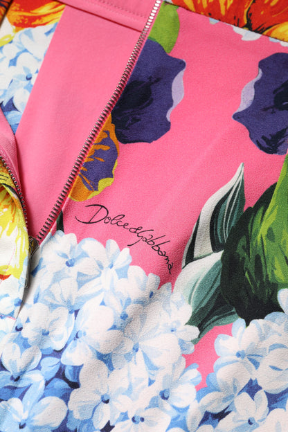 Gonna midi a vita alta con stampa floreale multicolore Dolce &amp; Gabbana