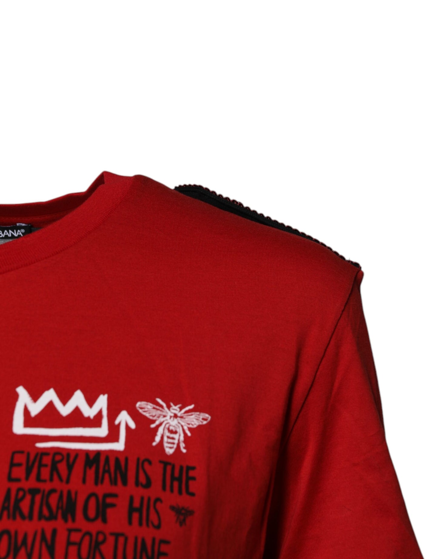 T-shirt a maniche corte con scollo rotondo in cotone rosso Dolce &amp; Gabbana