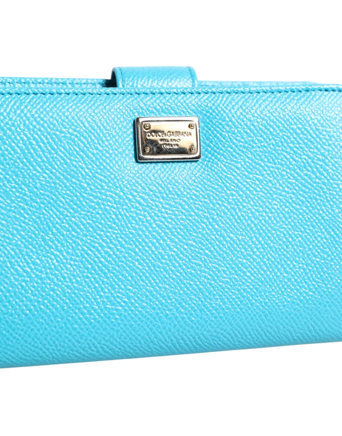 Portafoglio Continental Bifold in pelle blu chiaro Dolce &amp; Gabbana