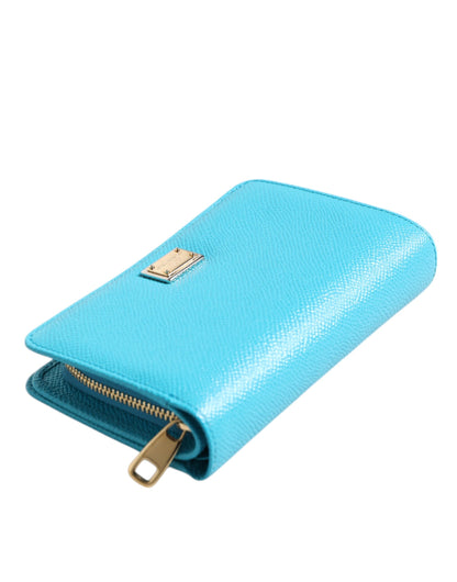 Portafoglio Continental Bifold in pelle blu chiaro Dolce &amp; Gabbana