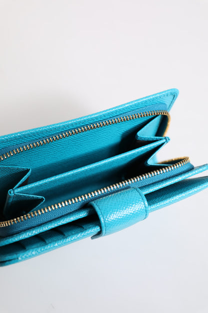 Portafoglio Continental Bifold in pelle blu chiaro Dolce &amp; Gabbana
