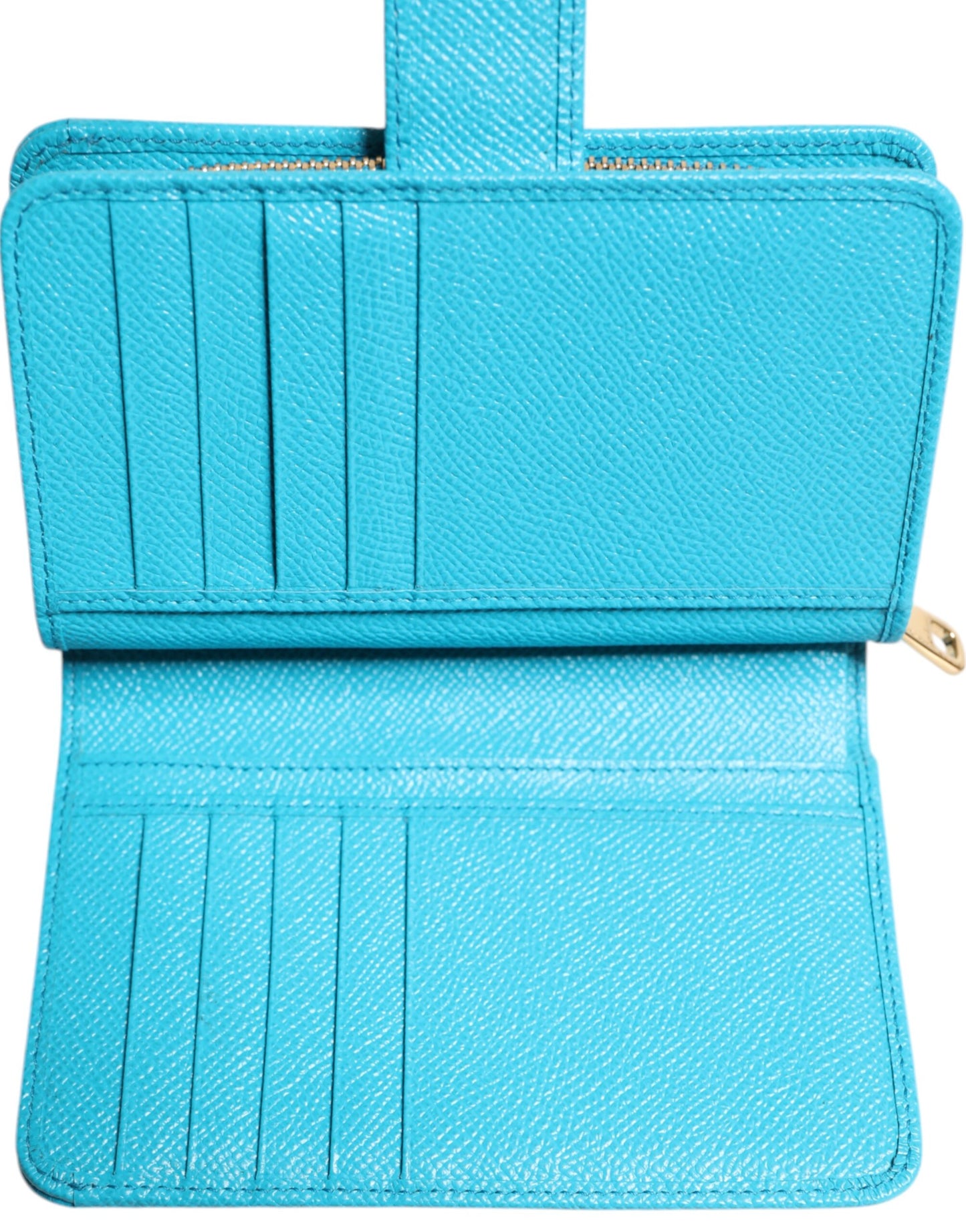 Portafoglio Continental Bifold in pelle blu chiaro Dolce &amp; Gabbana