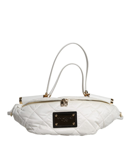 Marsupio Dolce &amp; Gabbana con placca logo trapuntata bianca