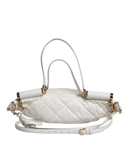 Marsupio Dolce &amp; Gabbana con placca logo trapuntata bianca
