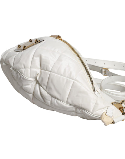 Marsupio Dolce &amp; Gabbana con placca logo trapuntata bianca