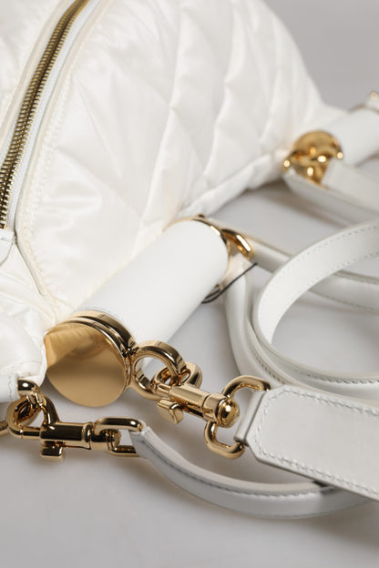 Marsupio Dolce &amp; Gabbana con placca logo trapuntata bianca
