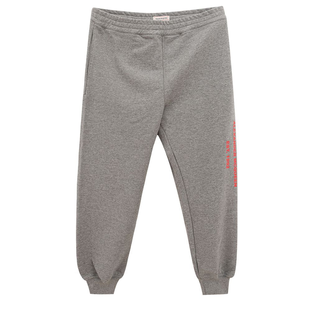 Pantaloni sportivi in ​​cotone grigio Alexander McQueen