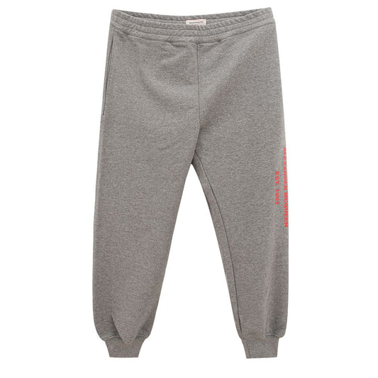 Pantaloni sportivi in ​​cotone grigio Alexander McQueen