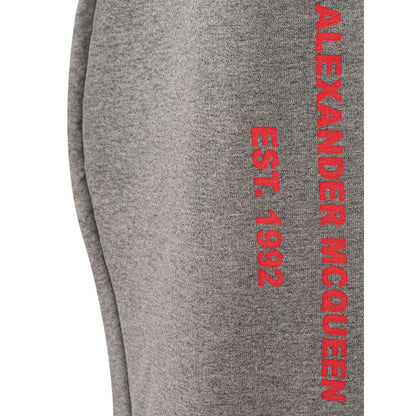 Pantaloni sportivi in ​​cotone grigio Alexander McQueen