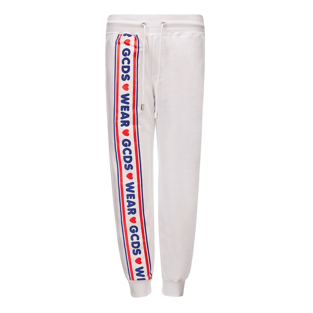Pantaloni da jogging in cotone bianco GCDS (pantaloni da allenamento)